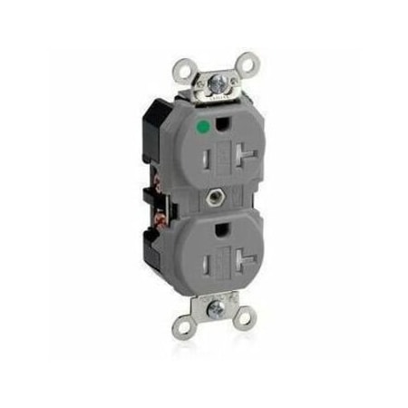 Leviton Straight Blade Receptacle, 5-20R, 20 A, 125V AC, 2 Pole, 3 Wire, Flush Mount, Self-Grounded 8300-SGG