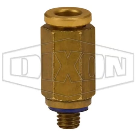 Dixon Legris by 686X 10 Push-In Connector, No10-32 x 3/16 in Nominal, Straight Male x Tube, Brass, Domesti 686X10