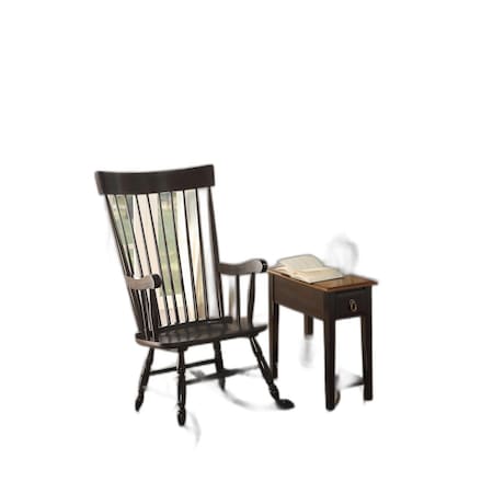 Homeroots 33" X 25" X 45" Black Wood Rocking Chair 374187