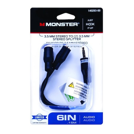 Monster Cable Just Hook It Up Stereo Headphone Adapter 140293-00
