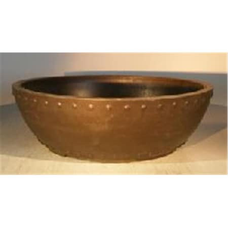 Paisaje 9 x 3 in. Mica Bonsai Pot, Brown - Round PA2806786