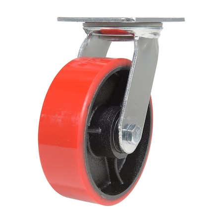 Vestil Polyurethane Swivel Caster 6 In. Diameter x 2 In. Width 1232 Lb. Capacity Red/Black CST-VE-6X2PU-S
