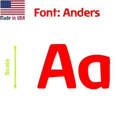 Aacc Self-Adhesive Vinyl Letter: A, Scale: 26 cm. Color: Red Font: Anders by, 4PK AACC-Anders-UA-Red-M26x4