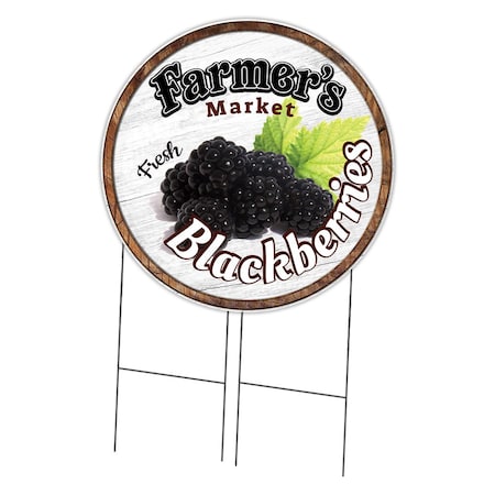 Signmission Farmers Market Blackberries Double Sided Corrugated Plastic Circle Yard, C-36-CIR-DS-WS-Blackberries C-36-CIR-DS-WS-Blackberries