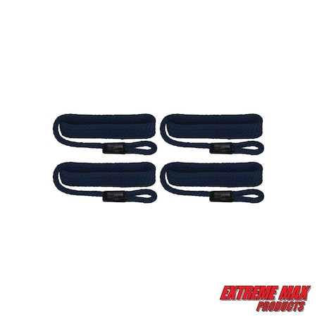 Extreme Max Extreme Max 3006.3002 BoatTector Solid Braid MFP Dock Line Value 4-Pack - 1/2" x 20', Royal Blue 3006.3002