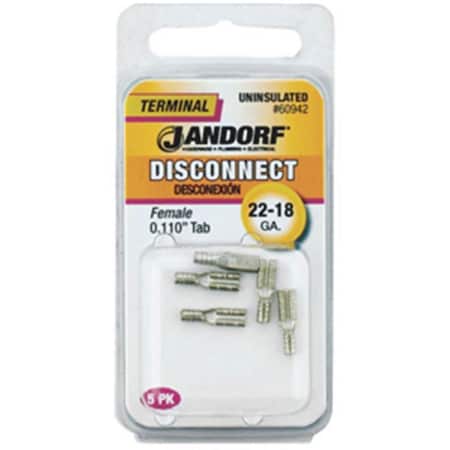Jandorf Specialty Hardw 60942 Uninsulated Disconnect Terminal - 22-18 ga., 11 in. Tab 3401528