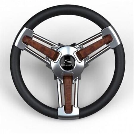 Kento Gear PU10511104 Burano Steering Wheel, Black & Burl KE3559856