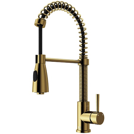 Vigo Brant Single Handle Pull-Down Sprayer Kitchen Faucet in Matte Brushed Gold VG02003MG