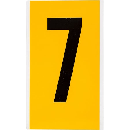 Brady Outdoor Vinyl 6 in Black on Yellow Numbers 7 Card 1570-7