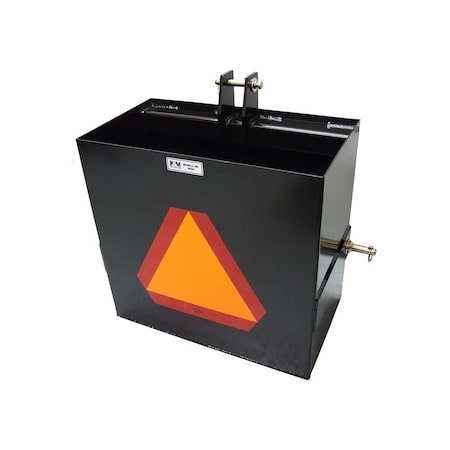 K&M Mfg 3-Point Hitch Ballast Box Category 1 25.5-In. x 24-In. x 13.88-In. Black Powder Coat 1812