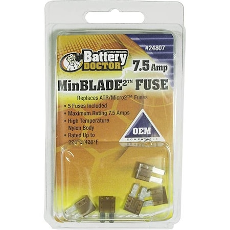 Battery Doctor Automotive Fuse, 7.5A, Not Rated 24807