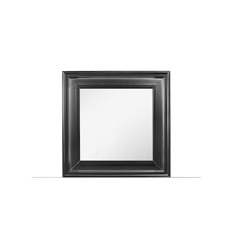 Homeroots 38" Gray Square Wood Framed Accent Mirror 478623
