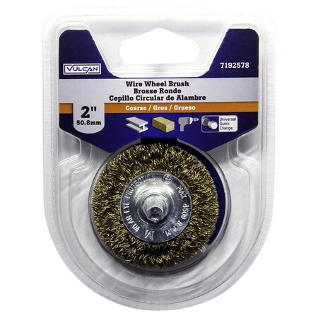 Vulcan 321581OR Wire Wheel Brush, 2 in Dia, 1/4 in Arbor/Shank PTA250508/321581O