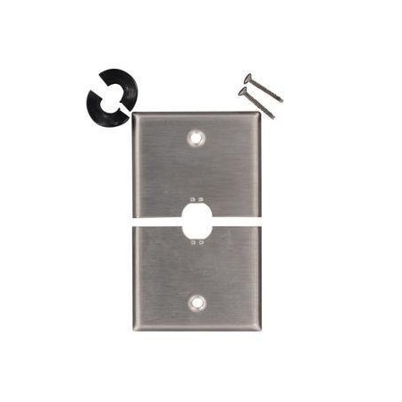 Leviton Telephone Cable Wall Plate, Number of Gangs: 1 Stainless Steel, Silver S751-N