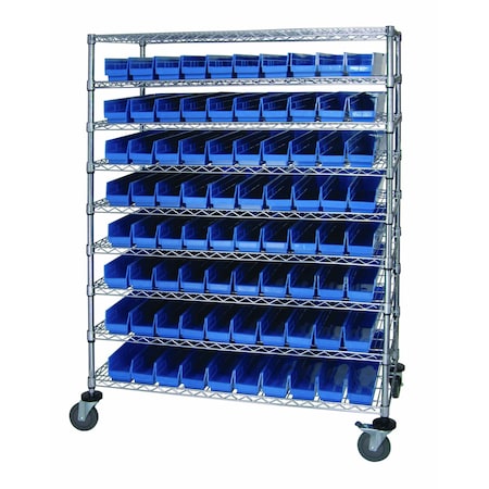 Quantum Storage Systems WIRE CART WITH 80 BINS WRC9-63-2448-105BL