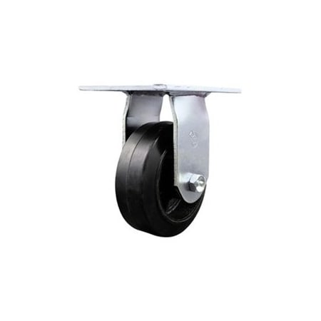 Service Caster 5 Inch Heavy Duty Top Plate Rubber on Steel Rigid Caster with Ball Bearing SCC SCC-35R520-RSB