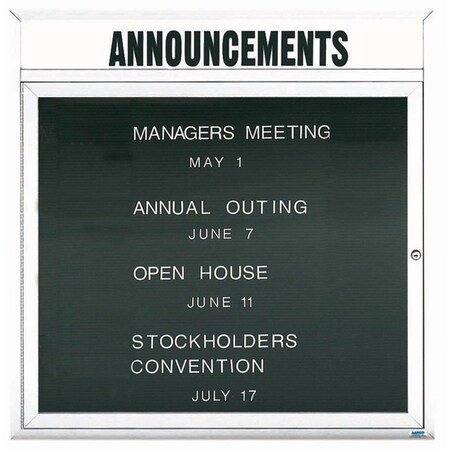 Aarco Outdoor Enclosed Directory w/ Al Frame Header, Powder Coated White, 36''Hx36''W OADC3636HW