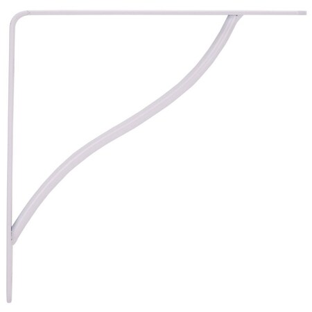 Prosource Decorative and Elegant Shelf Bracket, 220 lb/Pair, 8 in L, 8 in H, Steel, White SB-010PS