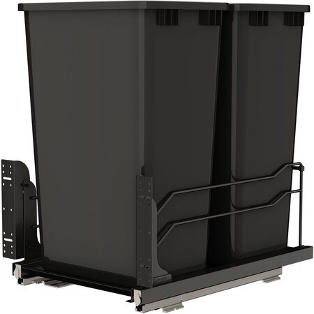 Revashelf Waste Pullout 50QT Double Soft-close Black 53WC-2150SCDM-218-20