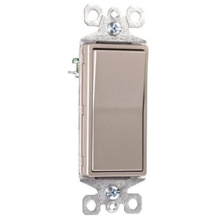 Legrand radiant Paddle Switch, 15 A, 120/277 VAC, Push Wire, Side Wire Terminal, Nickel TM870NICC10