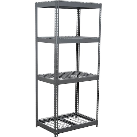 Global Industrial 4 Shelf, Heavy Duty Boltless Shelving, Starter, 72"Wx48"Dx120"H, Wire Deck B3171436