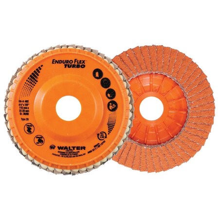 Walter Surface Technologies Walter ENDURO-FLEX TURBO Flap Disc, 4-1/2", 36/60 Grit 06A482