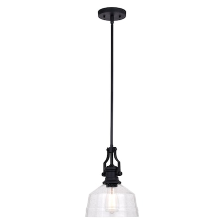 Vaxcel Beloit Black Farmhouse Kitchen Island Mini Pendant Ceiling Light Clear Glass P0357