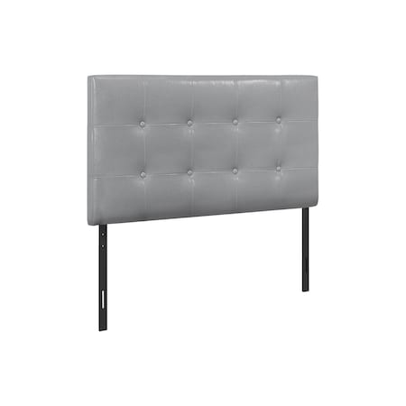 Homeroots Gray Faux Leather Upholstered Twin Headboard 490173