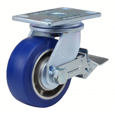 Foot Master Plate Caster, Swivel, Polyurethane, 190mm H GF-150BSFMUDFRN