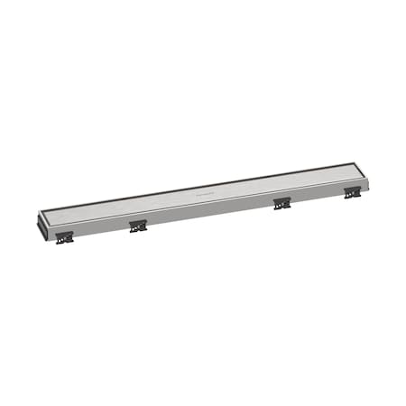 Hansgrohe RainDrain Match Trim Zero/ Tile 23 5/8" with Height Adjustable Frame in Brushed Stainless Steel 56036801
