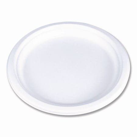 Sct ChampWare Molded Fiber Tableware, Molded Fiber Plate, 10" dia, White, 500PK 18160WPF