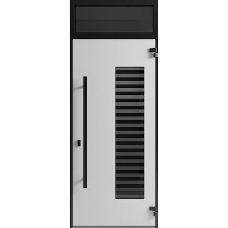 Vdomdoors Front Exterior Aluminum Door Ronex0633 Grey Prehung Entry Steel Metal Modern Painted W36xH80+16 RONEX0633EXD-GRE-W36xH80+16-RH-I