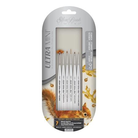 Silver Brush Ultra Mini Basic Miniature Detail Brushes, 6-Piece Set UMS-2460S