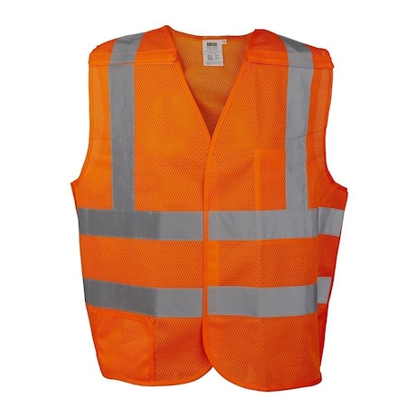 Cor-Brite Breakaway Safety Vest, Class 2, Orange VB230P4XL