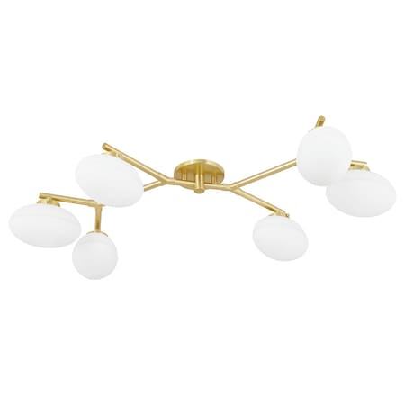 Hudson Valley Lighting Wagner 6 Light Semi Flush 40.88 In. Aged Brass 5541-AGB