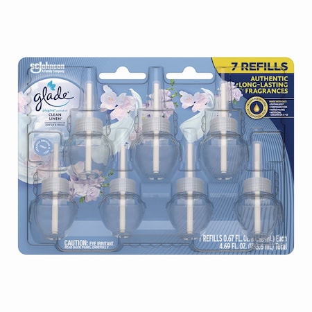 Glade Plugins Scented Oil Refill, Clean Linen, 0.67, 7PK 350781
