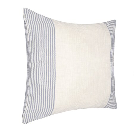 Homeroots 22" Blue Striped Cotton Throw Pillow 554547