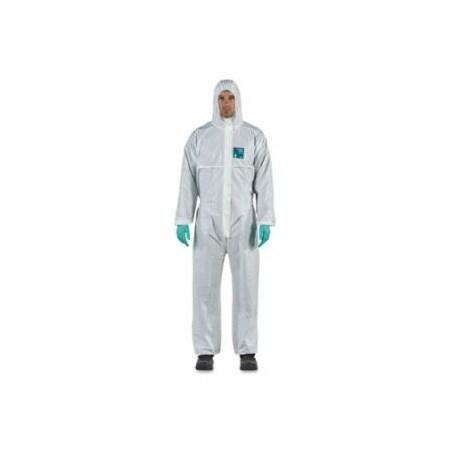 Alphatec 1800 Standard Bound Model 111 Breathable Coveralls, Bound Seams, Hooded, White, Size, 25PK 012-WH18-B-92-111-06