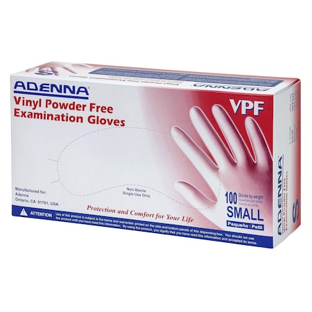 Safety Zone 4 mil Vinyl Powder Free Examination Gloves - Clear, Sm - Case of 1000 VPF232