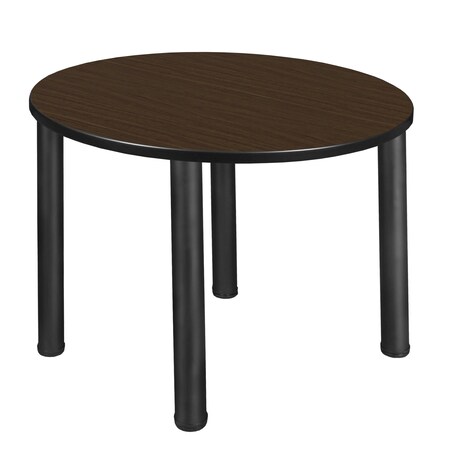 Regency Round Kee Medium Breakroom Table, 36 in W, 36 in L, Neo Walnut TB36RNDNWBPBK