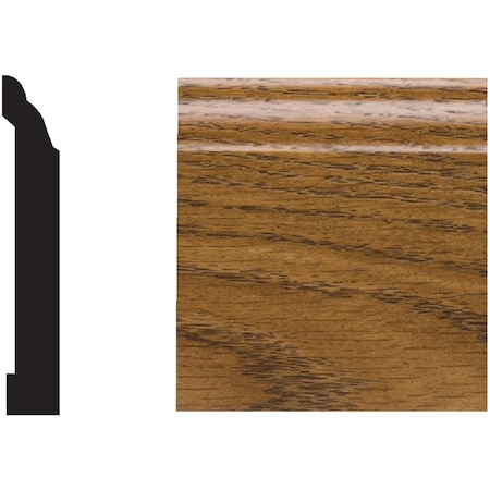 Royal 9/16'' W.x3-1/4'' H.x8 ' L. Highland Oak PVC Interior Colonial Base Molding 5074359