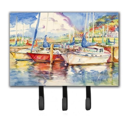 Carolines Treasures Three Boats Sailboats Leash and Key Holder JMK1034TH68