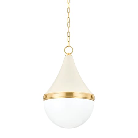 Mitzi Ciara 1 Light Pendant 7 In. Aged Brass/Soft Cream H787701L-AGB/SCR
