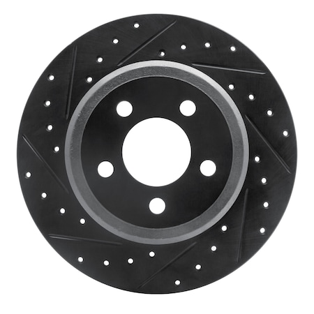 Dynamic Friction Co DFC Brake Rotor - Drilled and Slotted - Black 633-39016L