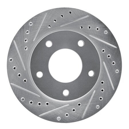 Dynamic Friction Co DFC Brake Rotor - Drilled and Slotted - Silver 631-46004L