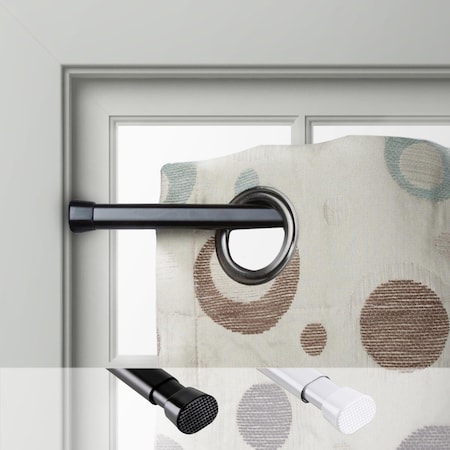 Kd 0.4375 in. Oval Spring Tension Rod for 22 to 36 in. Windows, Black KD3189504