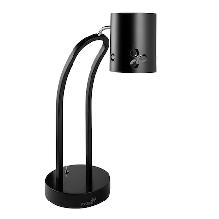 Rosseto Serving Solutions IRIS SINGLE BLACK MATTE HEAT LAMP WITH BLACK METAL BASE HL018