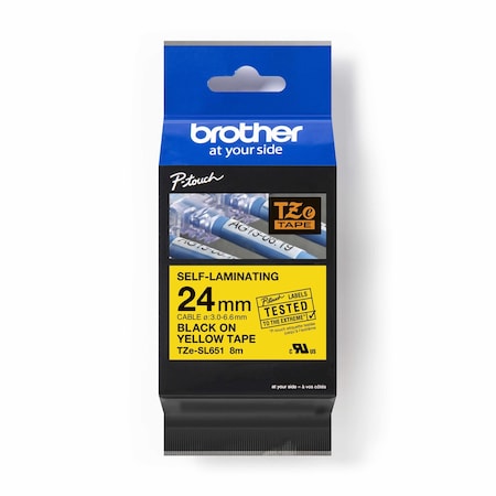 Brother WraparoundLabel, Yellow, 15/16inW TZeSL651