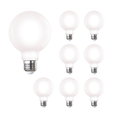 Bulbrite 60-Watt Equivalent Dimmable Milky Filament G25 Medium E26 LED Light Bulb, 4000K, 8PK 861632