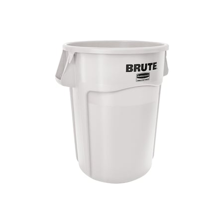 Rubbermaid Commercial BRUTE 44 gal Round Heavy Duty Plastic Can, White, None, Plastic, Not Applicable 1779740